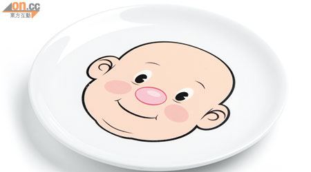 Fred & Friends Food Face Kids Dinner Plate $128（b）<br>超搞鬼的碟，印有光頭的樣貌，隨意放上不同食物為「他」改頭換面吧！