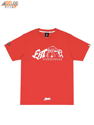 Fingercroxx×Billionaire Boys Club<br>男裝紅×白色圖案 Tee $399