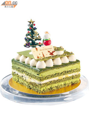 Christmas Fantasy $400（d）<br>用上宇治綠茶做成蛋糕和忌廉，加上日本栗子，啖啖都是綠茶的香和栗子的豐厚質感，甜而不膩。