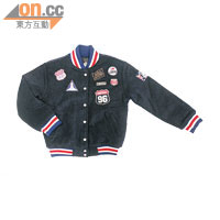 D & AnyWed Black藍色抓毛襟章Varsity Jacket $1,490（b）