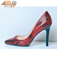 紅色蛇皮高踭鞋 $1,195