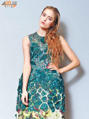 綠色floral print連身裙 $135,000