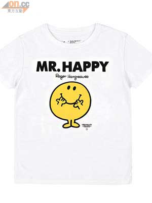 Mr. Happy 童裝白色Tee $179（男裝/女裝 $239）