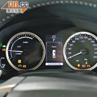 兩大兩小儀錶板，中間為駕駛模式顯示屏。