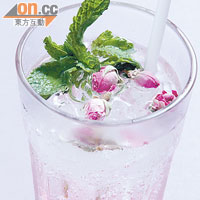 Rose Soda with Fresh Mint  $50<BR>玫瑰花茶加了薄荷葉及蘇打水調校而成，入口清涼不太甜，夏天喝最適合。