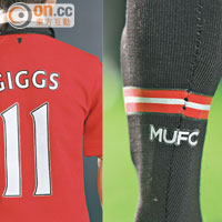 由衫背字型到波襪MUFC字樣都跟足官方設計，可惜英超獅子嘜頭唔落得。
