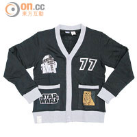 A hidden Lab.黑×白色Star Wars R2-D2圖案針織Sweater $599（a）　