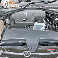 2公升引擎加上TwinPower Turbo作後盾，輸出媲美2.5公升引擎。