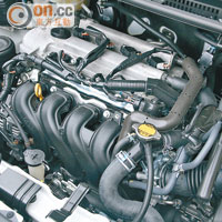1.5公升VVT-i引擎擁有低油耗表現，可對抗香港高油價。