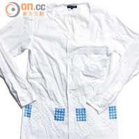 白×藍色 毛球圖騰恤衫 $2,899