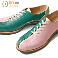 粉紅×綠色 皮革保齡球鞋$5,299