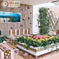 主展館有專區展現多個以花布置家園的示範作。