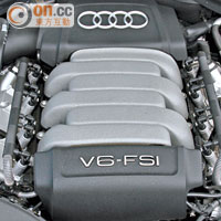配置2.8L V6 FSI缸內直噴引擎，可輸出204hp馬力。