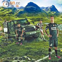 世界聞名的越野經典Jeep，與意大利甲組足球聯賽冠軍祖雲達斯合作，成為絕配拍檔。