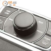 選擇駕駛模式和調校懸掛系統高低的控制鍵，安排在波棍後方。
