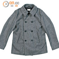 Global Work灰色Herringbone Pea Coat $1,079（b）