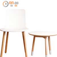 圖左為Hal Chair，跟圖右的Stick Side Table，同屬易襯設計。各$3,999（b）