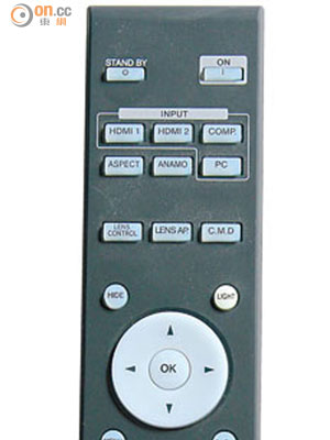 遙控器下方設有Picture Mode選擇掣，能簡單地選擇多種播放模式。