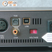支援USB、同軸、光纖、AES/EBU多種介面。