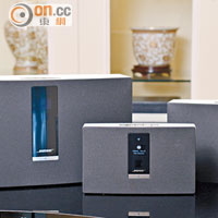 系列備有旗艦級SoundTouch 30（售價：$5,980/左）、手提型SoundTouch Portable（售價：$3,400/中）及中階級SoundTouch 20（售價：$3,400/右）。