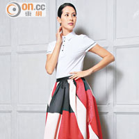 Cropped Polo Tee $1,490、Long Ball Gown $7,190