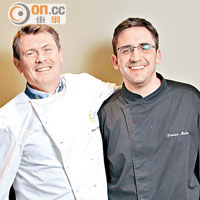 Chef Jacques（左）和徒弟Florian Muller（右）老友鬼鬼，看得出感情深厚，徒弟也盡得師傅真傳。