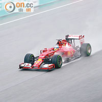 法拉利車隊車手阿倫素（Fernando Alonso）在馬來西亞站雖只獲第4名，但表現絕不遜色。