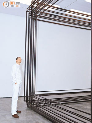 大型多重「空間框架」《呢喃》（Murmur）是由《形體》衍生而成，挑戰畫廊的內在建築架構。