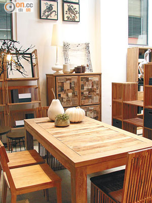 實木製造的家具屬OVOSTUDIO的主打賣點，圖中家具系列包括餐椅、餐桌、地櫃等。$1,950~$15,800