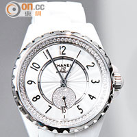 J12-365白色陶瓷精鋼鑽石錶圈及小秒針錶盤款式