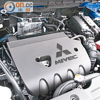 注入MIVEC技術的1.8公升引擎，創下低見15.1km/L平均耗油紀錄。