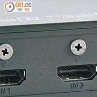 機身提供3組HDMI輸入及1組HDMI輸出，方便連接不同音響。