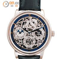 Jaeger-LeCoultre Master Grande Tradition à Quantième Perpétuel 8 Days SQ萬年曆八日動力儲存鏤空大師系列腕錶 $910,000