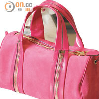 桃紅色麂皮Amber Boston Bag $17,400