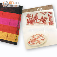 茶巾由Le Jacquard Francais專為Heather & March製造，繡上2014年年曆。（左）<br>購物滿$2,800（淨價），可免費獲贈杯墊1個（前）；滿$6,800（淨價）則可換領信件匣1個（後）。