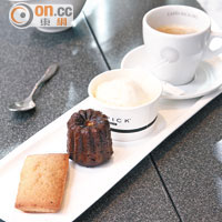 Café Gourmand $58<br>近年在法國非常流行的Café Gourmand，是指配合咖啡的一系列甜品。Monsieur CHATTÉ就選用了法國Cafés Richard的咖啡，配上雪糕、杏仁黃金磚和波爾多焦糖蜂巢糕，是不錯的下午茶選擇。