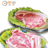 （前）水飼豬肉眼、（後）西冷 各$138/150g