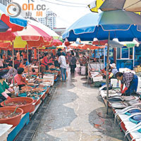 感覺像女人街的機張魚產市場，乾、濕貨區共約有300個檔攤。
