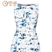 藍×白色印花圖案連身裙 $239