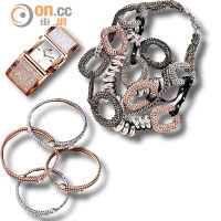 頸鏈（showpiece）、手鈪各$710、耳環$1,140、手錶$4,000