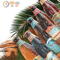 （上至下）Fire Rock、Longboard、 Big Wave、Pipeline、Castaway $60/支<br>由夏威夷啤酒商Kona Brewing Company釀製的5款口味各異的啤酒，加入了咖啡、蜜糖和檸檬等元素，口味清新，連女士都啱飲。