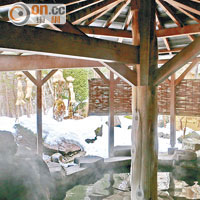 紅葉館的露天浴池可讓你體驗冷熱交替的感覺。