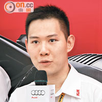 早前參加F1試車的本港車手方駿宇，以編號68的R8 LMS ultra參賽。