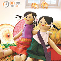 孖辮斜孭袋洋娃娃，勾劃出典型的緬甸小孩形象，MMK16,000（約HK$120）。