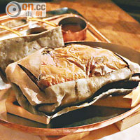 荷葉雞內放有Culatello火腿，令雞肉帶有火腿鹹香，€48（約HK$470）。