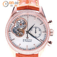 Chronomaster Lady 38mm 玫瑰金腕錶 $188,200<br>始於2003年起的特色鏤空錶盤設計，過往女裝以心形作鏤空，今年首度跟男裝腕錶劃一形狀，配上玫瑰金，頓顯專業華美！