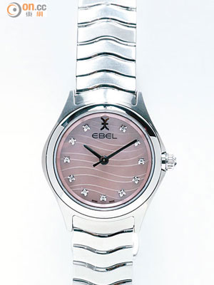 Ebel Wave粉紅色錶盤鑽石腕錶 約$16,000