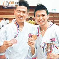 Ken（左）在大學主修體育，尤其精於空手道，更曾經代表香港出賽。
