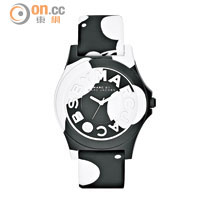 Sloane黑底白色圖案大碼矽膠腕錶 $1,500
