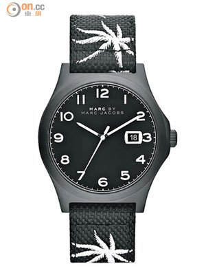 Jimmy黑色配白色花紋腕錶 $2,000